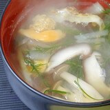 ホタテだしが旨い！　「大根マツモスープ」